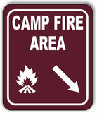 CAMPFIRE AREA DIRECTIONAL ARROW TRAIL 8 Variations Metal Aluminum composite sign