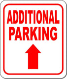 ADDITIONAL PARKING DIRECTIONAL RED 8 Arrow Variations Aluminum composite sign