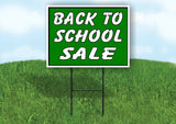 BACK TO SCHOOL SALE GREEN Yard Sign with Stand LAWN SIGN