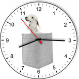 Bedlington Terrier In Your Pocket Puppy Dog kitchen living room Wall Clock