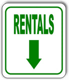 RENTALS DIRECTIONAL GREEN 8 Arrow Variations Metal Aluminum composite sign
