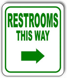 RESTROOMS THIS WAY DIRECTIONAL GREEN 8 Arrow Variations Aluminum composite sign