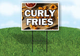 CURLY FRIES Yard Sign Road with Stand LAWN SIGN