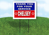 CHELSEY THANK YOU SERVICE 18 in x 24 in Yard Sign Road Sign with Stand
