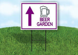 BEER GARDEN PURPLE STRAIGHT Yard Sign with Stand LAWN SIGN