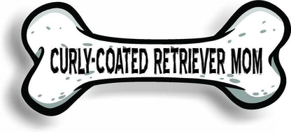 Dog Mom Curly-Coated Retriever Bone Car Magnet Bumper Sticker 3"x7"