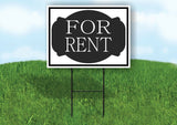 FOR RENT BLACK TAG Yard Sign Road with Stand LAWN SIGN