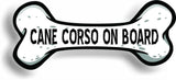 Dog on Board Cane Corso Bone Car Magnet Bumper Sticker 3"x7"