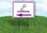 KARAOKE PURPLE ARROW LEFT Yard Sign Road with Stand LAWN SIGN Single sided