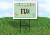TITAN WELCOME BABY GREEN  18 in x 24 in Yard Sign Road Sign with Stand