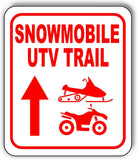 Snowmobile UTV TRAIL STRAIGHT ARROW RED Metal Aluminum composite sign