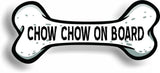 Dog on Board Chow Chow Bone Car Magnet Bumper Sticker 3"x7"