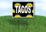TACO  WITH TACO BACKGROUND Yard Sign with Stand LAWN SIGN