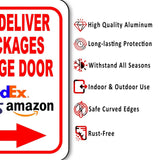 Please Deliver All Packages To Garage Door RIGHT arrow No USPS LOGO Metal sign