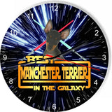 Best Manchester Terrier Dog Galaxy Wars Space Star Kitchen Livingroom Wall Clock