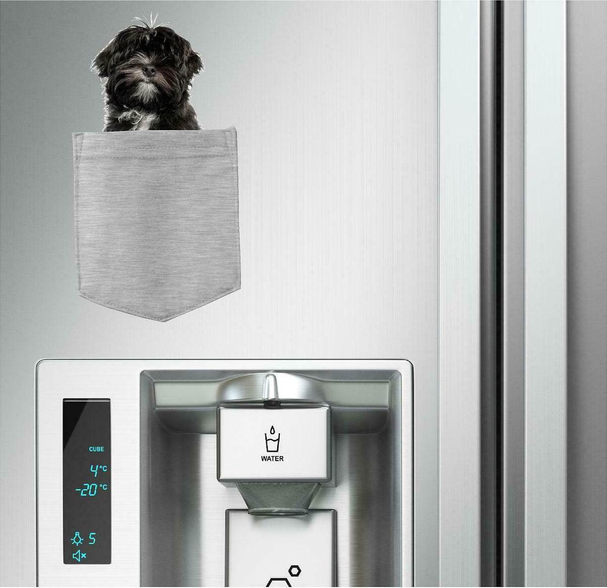 Lhasa Apso Dog in pocket Fridge Car Magnet Bumper Sticker App size 4"x7"