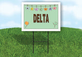 DELTA WELCOME BABY GREEN  18 in x 24 in Yard Sign Road Sign with Stand