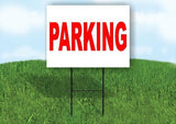 PARKING RED Plastic Yard Sign ROAD SIGN with Stand