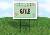 GAYLE WELCOME BABY GREEN  18 in x 24 in Yard Sign Road Sign with Stand