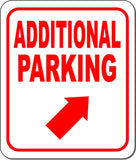 ADDITIONAL PARKING DIRECTIONAL RED 8 Arrow Variations Aluminum composite sign