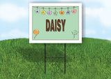 DAISY WELCOME BABY GREEN  18 in x 24 in Yard Sign Road Sign with Stand