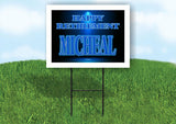MICHEAL RETIREMENT BLUE 18 in x 24 in Yard Sign Road Sign with Stand