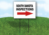 INSPECTIONS RIGHT ARROW RED_ SOUTH DAKOTA Yard Sign with Stand LAWN SIGN