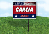 GARCIA FLAG RED 2024 18inx24in Yard Road Sign w/ Stand