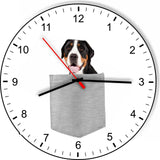 Greater Swiss Mountian Dog  In Your Pocket Dog kitchen living room Wall Clock