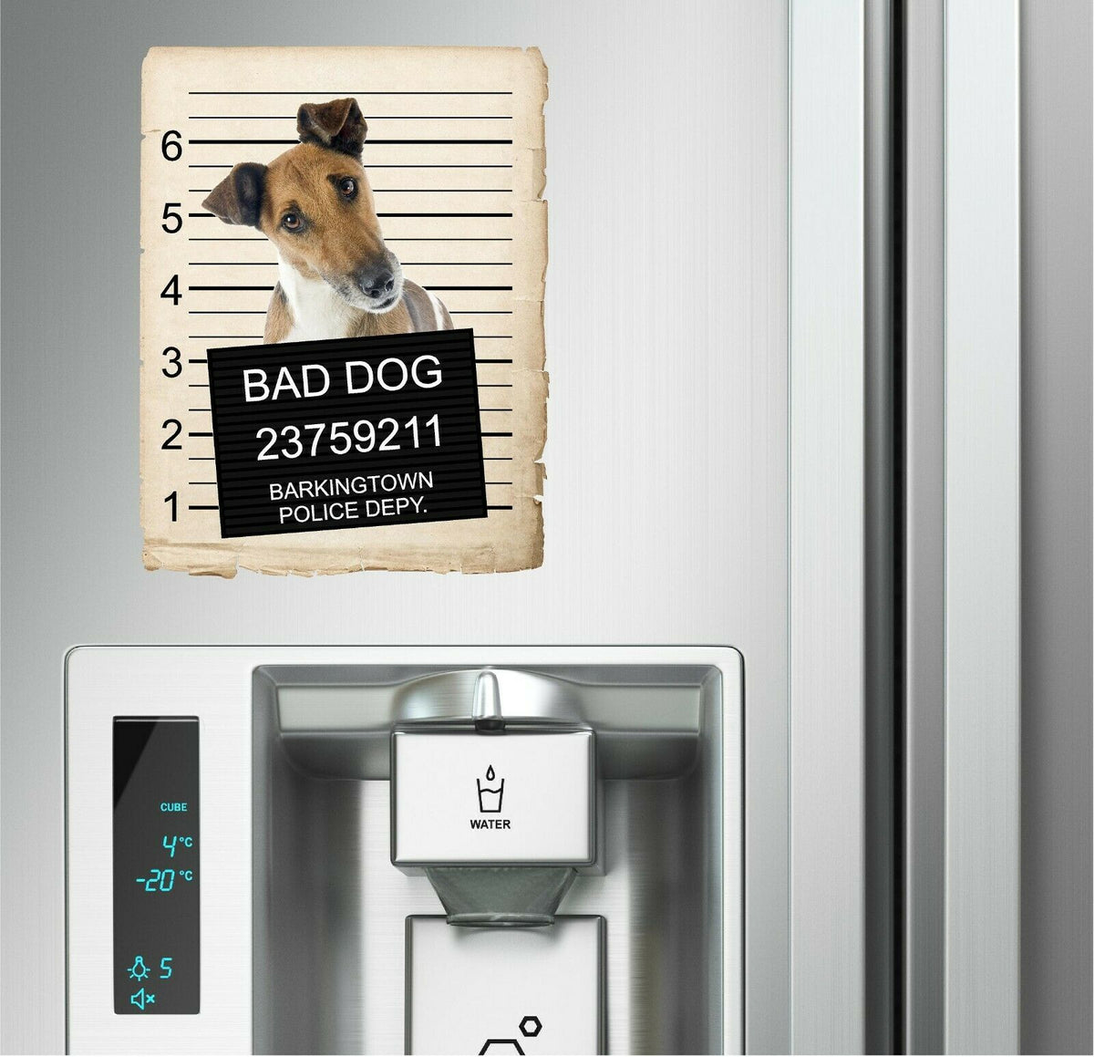 Fox Terrier Mugshot Bad Dog Fridge refrigerator Car Magnet