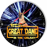 Best Great Dane Dog Galaxy Wars Space Star Kitchen Livingroom Wall Clock