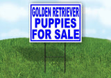 Golden Retriever PUPPIES FOR SALE BLUE Yard Sign Road with Stand LAWN SIGN