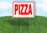 PIZZA RED WHITE Yard Sign Road with Stand LAWN SIGN