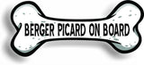 Dog on Board Berger Picard Bone Car Magnet Bumper Sticker 3"x7"