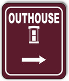 OUTHOUSE DIRECTIONAL ARROW TRAIL 8 Variations Metal Aluminum composite sign