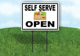 SELF SERVE OPEN VEGETABLE BASKET Yard Sign with Stand LAWN SIGN