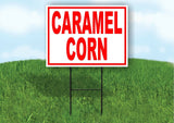 CARAMEL CORN RED Plastic Yard Sign ROAD SIGN with Stand