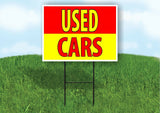USED CARS RED YELLOW Plastic Yard Sign ROAD SIGN with Stand