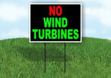 NO WIND TURBINES RED GREEN Yard Sign with Stand LAWN SIGN