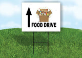 FOOD DRIVE BLACK LETTERS STRAIGHT ARROW Yard Sign with Stand LAWN SIGN