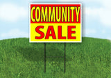 Community SALE RED YELLOW Plastic Yard Sign ROAD SIGN with Stand