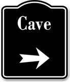 Cave Right Arrow BLACK Aluminum Composite Sign