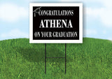 ATHENA CONGRATULATIONS GRADUATION 18 in x 24 in Yard Sign Road Sign with Stand