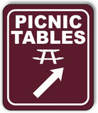 PICNIC TABLES DIRECTIONAL 45 DEGREES UP RIGHT ARROW Aluminum composite sign