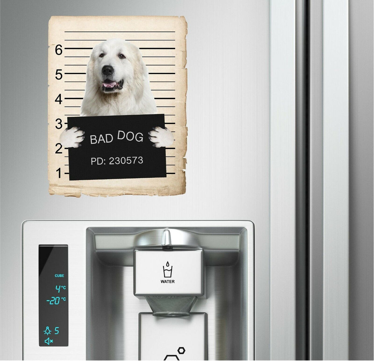 Great Pyrenees Mugshot Bad Dog Fridge refrigerator Car Magnet