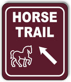 HORSE TRAIL DIRECTIONAL 45 DEGREES UP LEFT ARROW Metal Aluminum composite sign