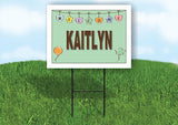 KAITLYN WELCOME BABY GREEN  18 in x 24 in Yard Sign Road Sign with Stand