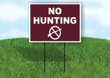 NO HUNTING CANCEL GUN BROWN Yard Sign with Stand LAWN SIGN