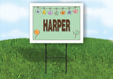 HARPER WELCOME BABY GREEN  18 in x 24 in Yard Sign Road Sign with Stand