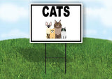 CATS WITH PICTURE AND BORDER Yard Sign with Stand LAWN SIGN